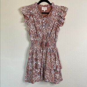 Cleobella Rachelle mini dress Ruffled Fit-and-Flare tassels Sz small